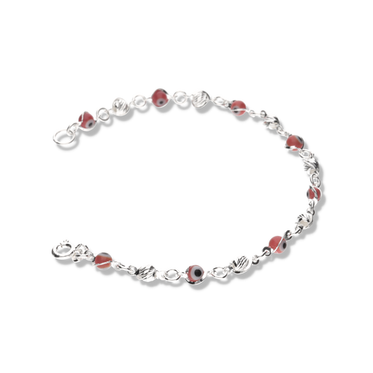 Pulsera de Ojo Turco Rojo c/Diamantado Slash