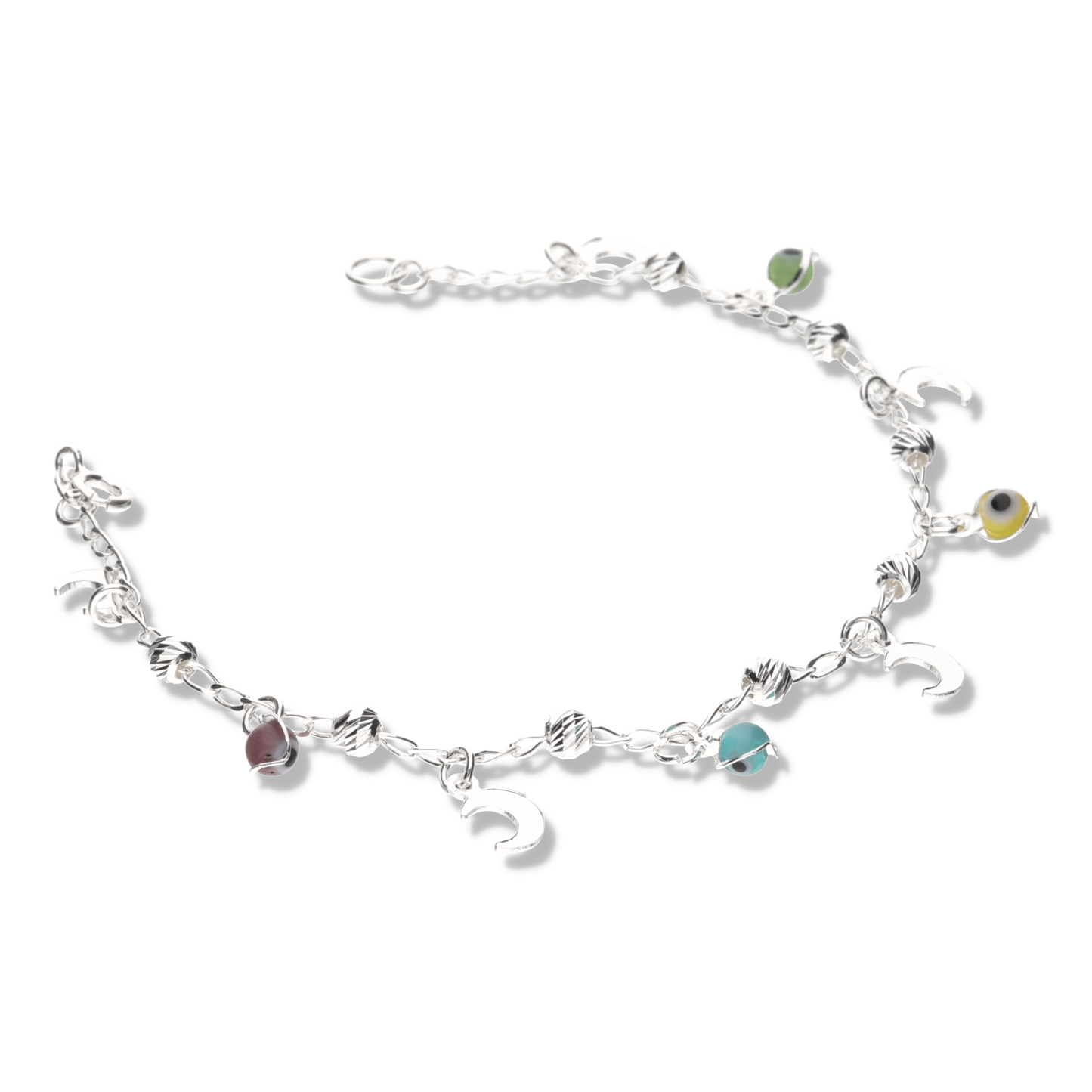 Pulsera con Lunas y Ojos Turcos