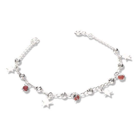 Pulsera de Estrellas c/Bola Diamantada y Ojos Turcos