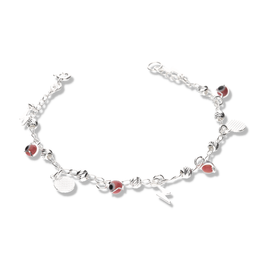 Pulsera de Truenos c/Bola Diamantada y Ojos Turcos